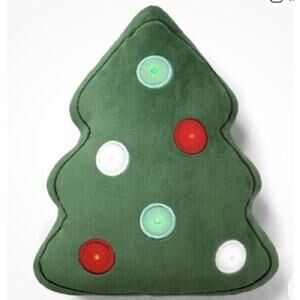 NWT 2024 Target Bullseye LED Christmas Tree Light Up Pillow Green